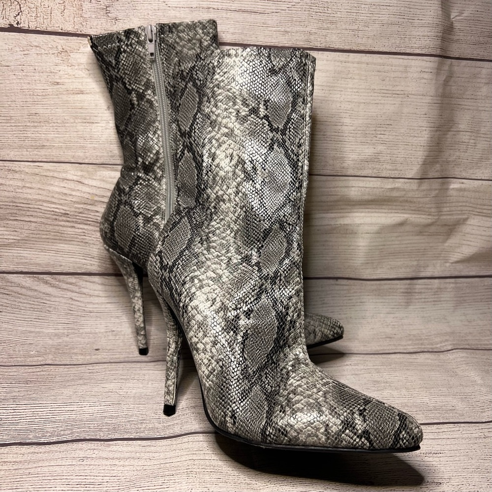 Snakeskin Booties